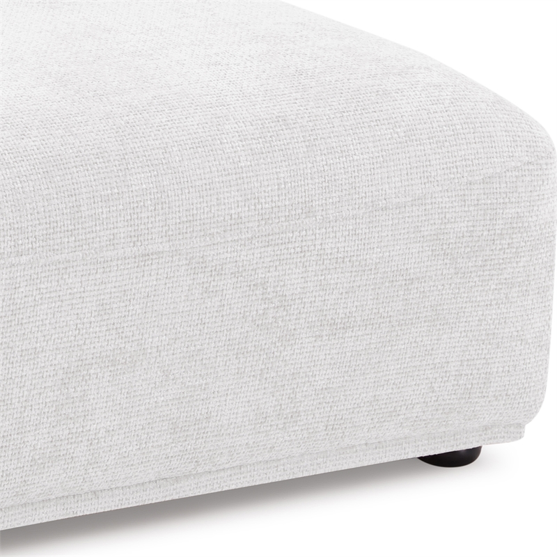 Bowery Hill Chenille Fabric Tapered Trapezoid Ottoman in White