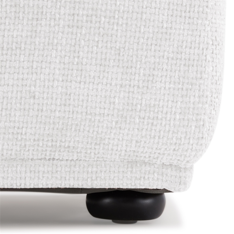 Bowery Hill Chenille Fabric Tapered Trapezoid Ottoman in White