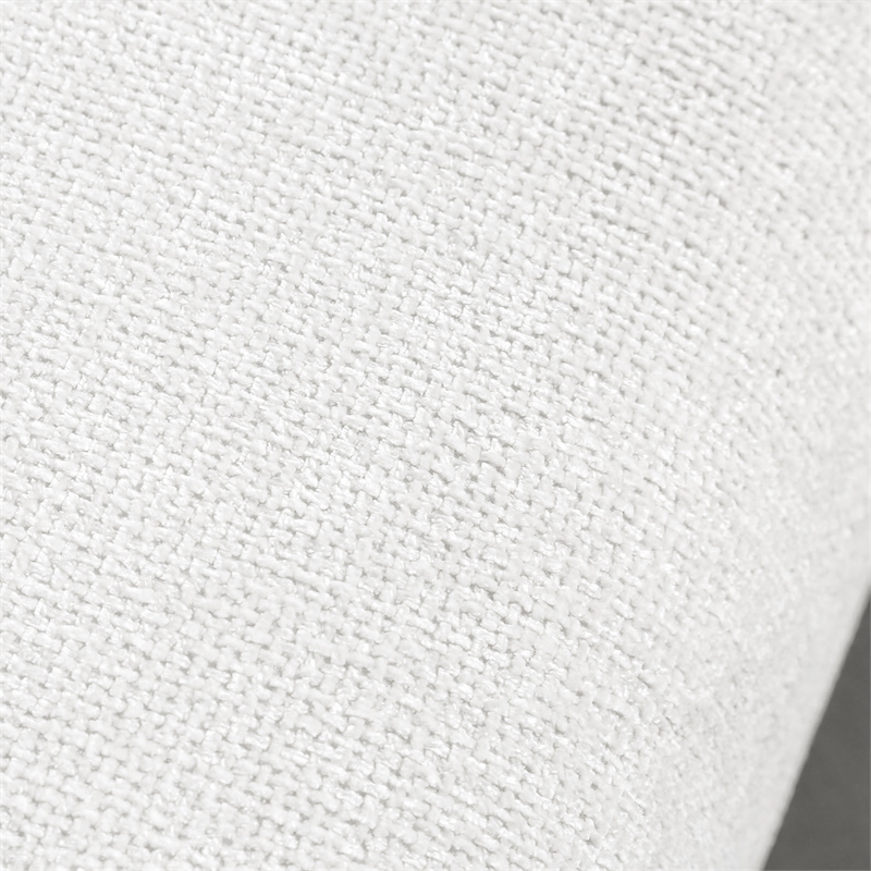 Bowery Hill Chenille Fabric Tapered Trapezoid Ottoman in White