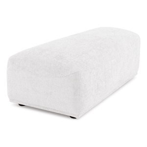 Bowery Hill Chenille Fabric Tapered Trapezoid Ottoman in White