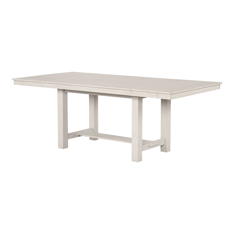 Bowery Hill Extendable Rubberwood Dining Table in Rustic White Oak