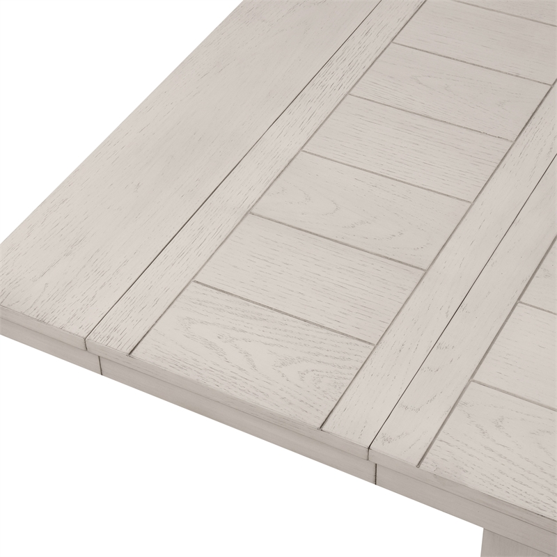 Bowery Hill Extendable Rubberwood Dining Table in Rustic White Oak