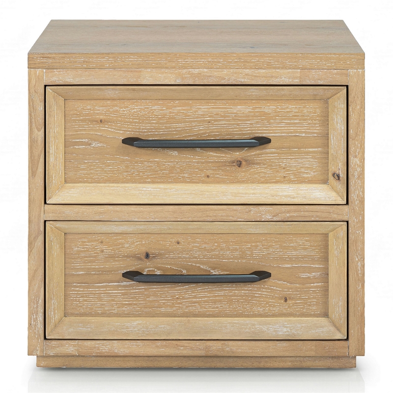 Bowery Hill Solid Wood King 2-Piece Bedroom Set in Natural