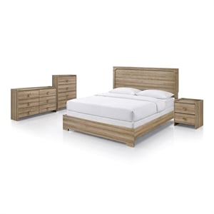 Bowery Hill Queen 4-Piece Bedroom Set in Dusty Oak Finish