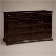 Bowery Hill Transitional 9-Drawer Dresser in Cherry Finish