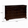 Bowery Hill Transitional 9-Drawer Dresser in Cherry Finish