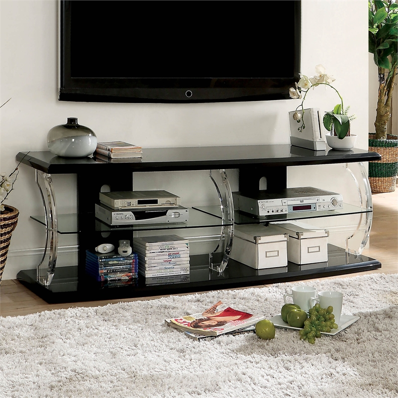 Bowery Hill 60-Inch Contemporary TV Stand in Black