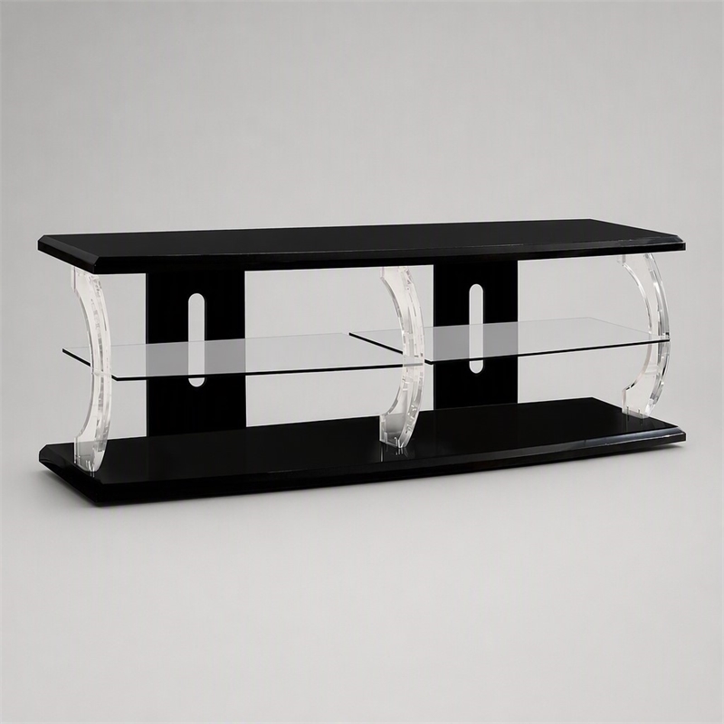 Bowery Hill 60-Inch Contemporary TV Stand in Black