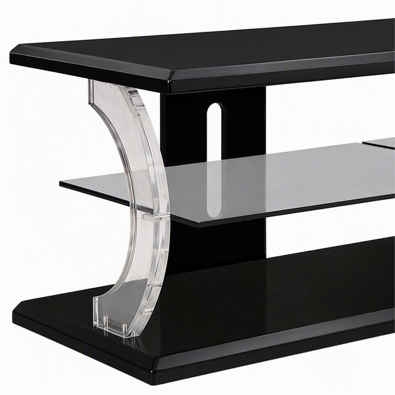 Bowery Hill 60-Inch Contemporary TV Stand in Black