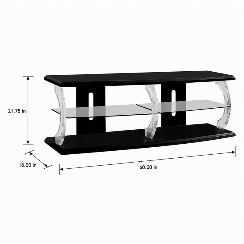 Bowery Hill 60-Inch Contemporary TV Stand in Black