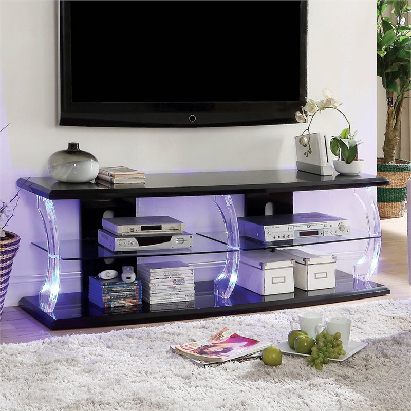 Bowery Hill 60-Inch Contemporary TV Stand in Black