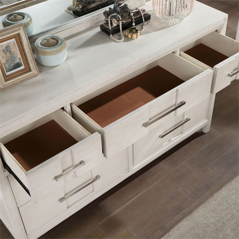 Bowery Hill 7-Drawer Wood Dresser in White Finish