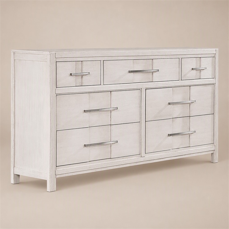 Bowery Hill 7-Drawer Wood Dresser in White Finish