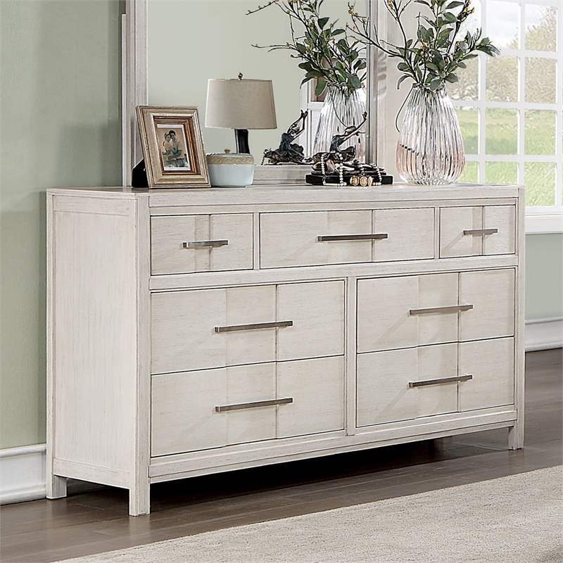 Bowery Hill 7-Drawer Wood Dresser in White Finish