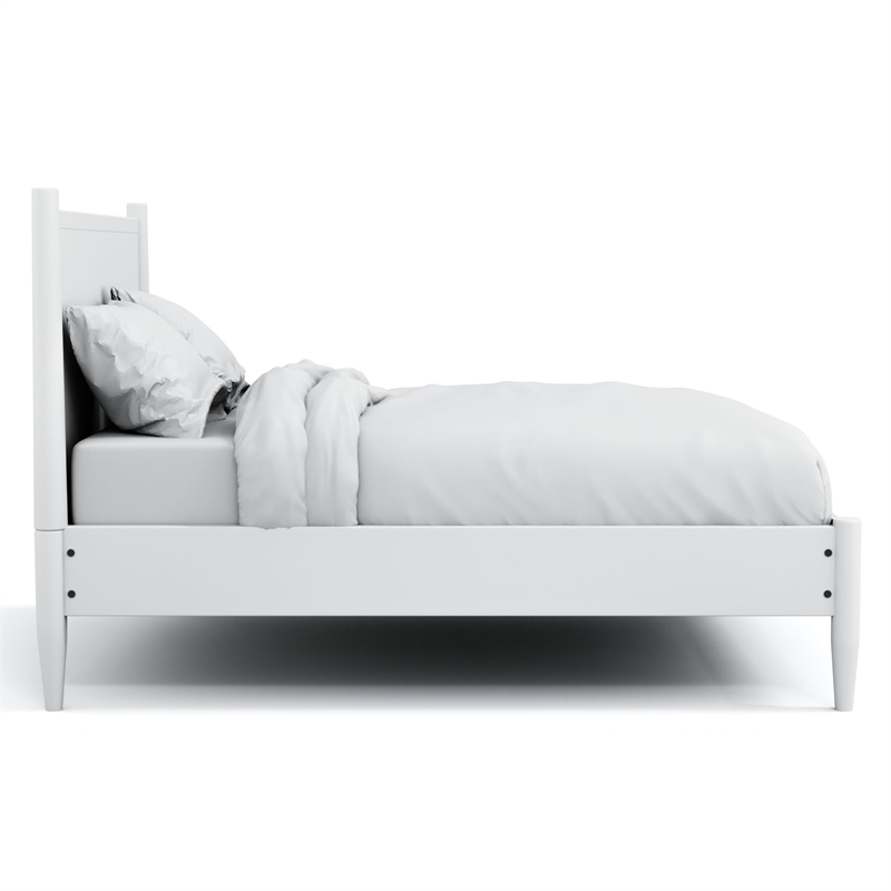 Bowery Hill Solid Wood Queen Platform Bed in White