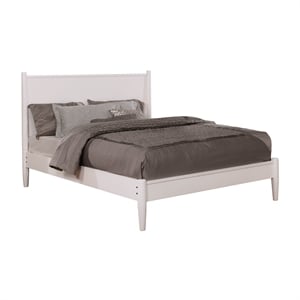 Bowery Hill Solid Wood Queen Platform Bed in White