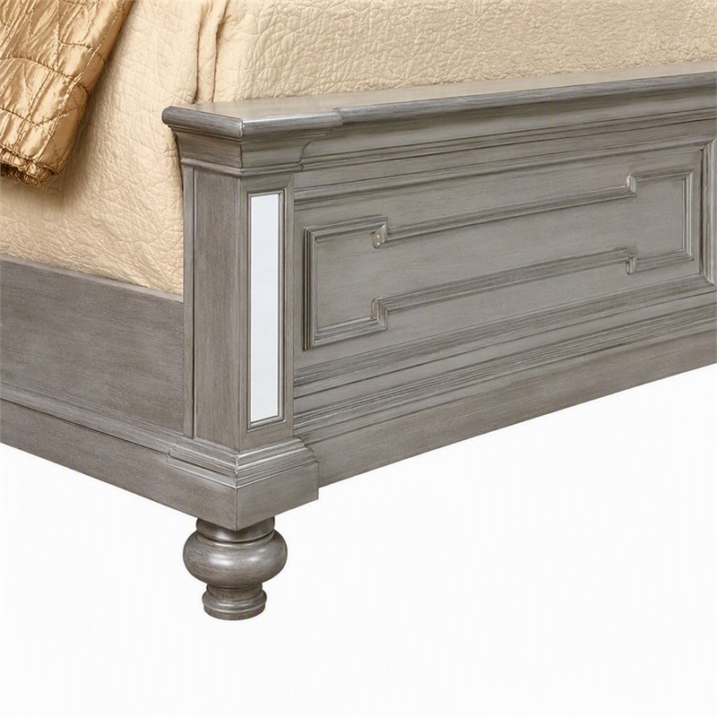 Bowery Hill Transitional California King Bed in Silver