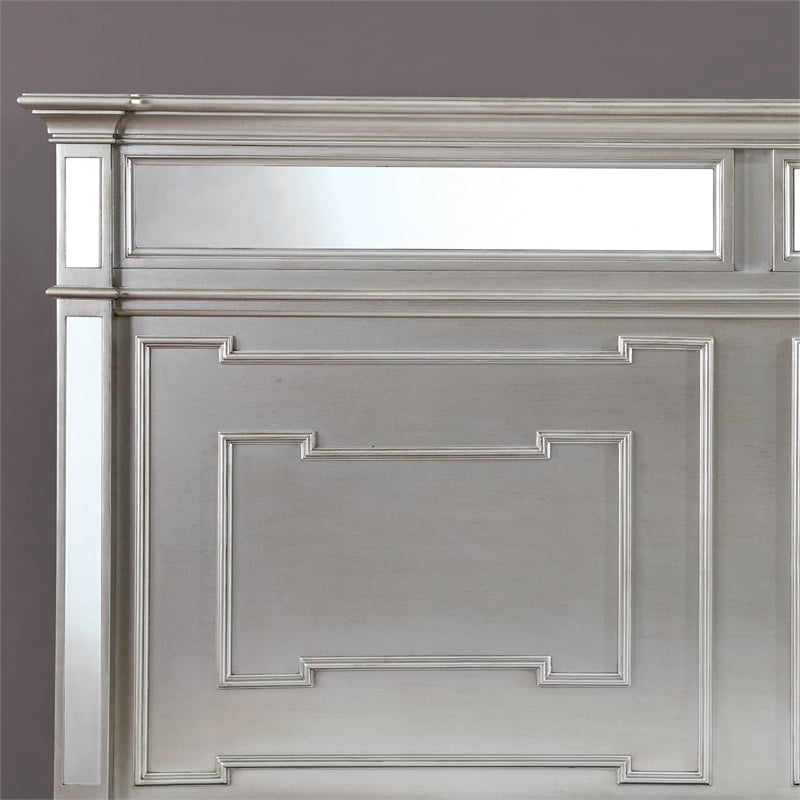 Bowery Hill Transitional California King Bed in Silver