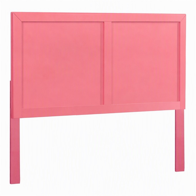 Bowery Hill Wooden Full/Queen Panel Headboard in Raspberry Pink Finish