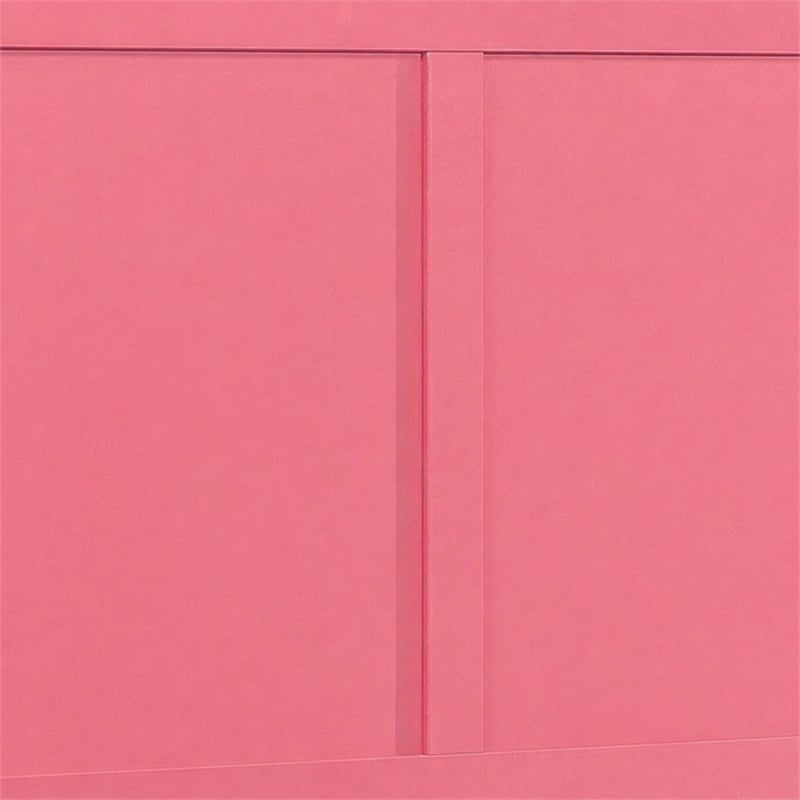 Bowery Hill Wooden Full/Queen Panel Headboard in Raspberry Pink Finish