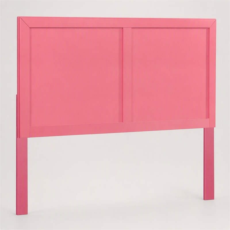 Bowery Hill Wooden Full/Queen Panel Headboard in Raspberry Pink Finish