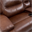 Bowery Hill Transitional Leather Reclining Sectional in Brown