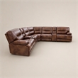 Bowery Hill Transitional Leather Reclining Sectional in Brown