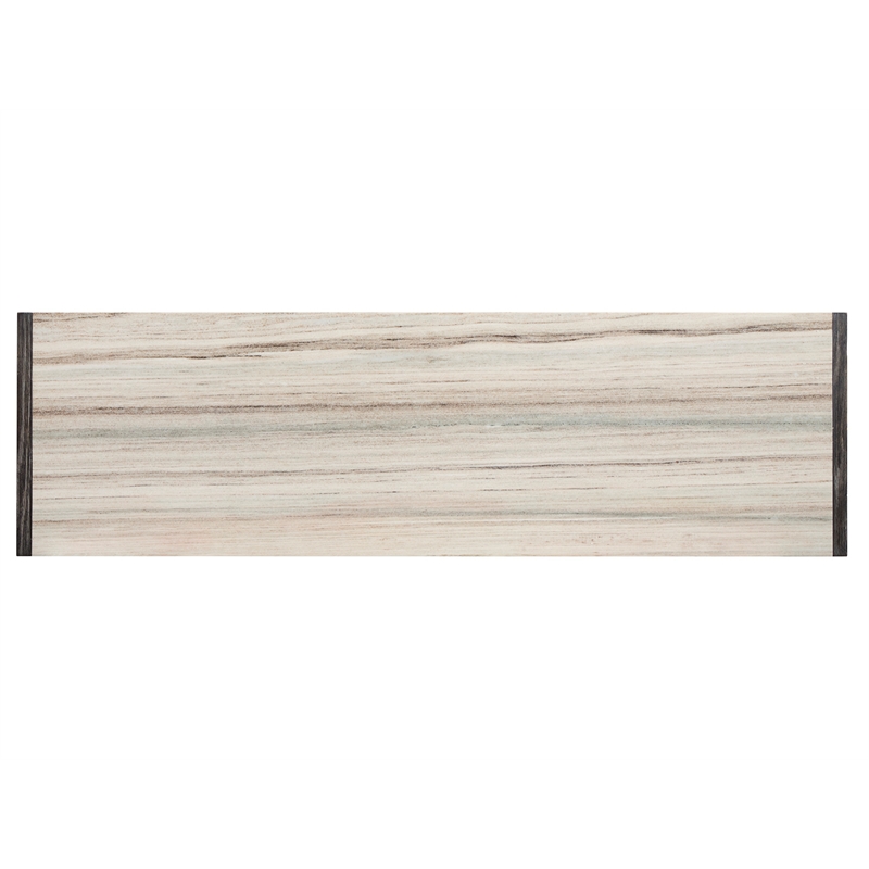 Bowery Hill Black 6-Drawer Dresser with Marble Top Wooden Finish