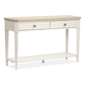 Bowery Hill Rectangular Sofa Table in Sea Pearl and Driftwood Finish