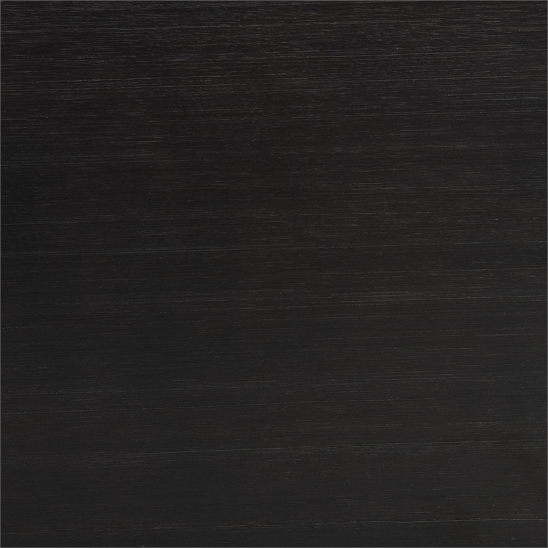 Bowery Hill Jasper Rectangle Dining Table in Black Wood with Leaves