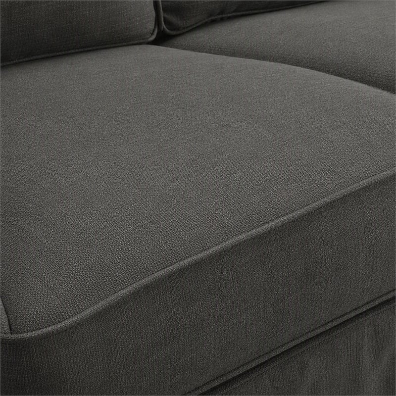Bowery Hill Transitional Fabric Upholstered Loveseat in Gray
