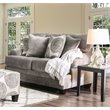 Bowery Hill Transitional Microfiber Loveseat in Gray