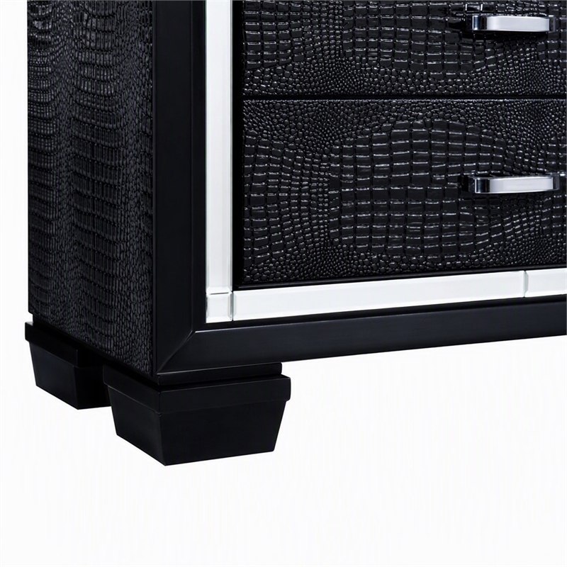 Bowery Hill 5-Drawer Solid Wood Chest in Black Finish