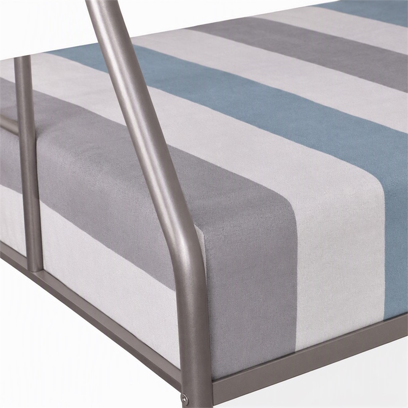 Bowery Hill Modern Metal Twin Over Full Bunk Bed in Silver