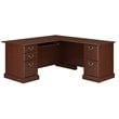 Pemberley Row Manufactured Wood Harvest Cherry Executive Office Desk L-Shape Double Pedestal 66