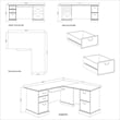 Pemberley Row Manufactured Wood Harvest Cherry Executive Office Desk L-Shape Double Pedestal 66