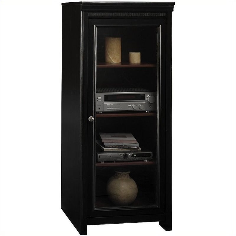Audio cabinet with glass doors top