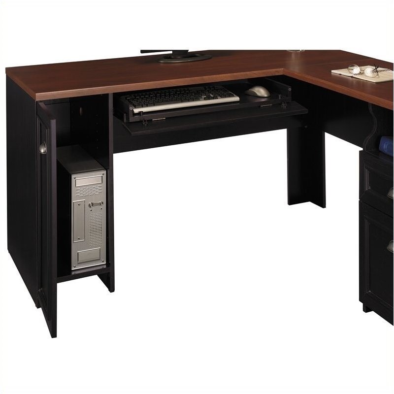 Pemberley Row Laminate Black Computer Desk L-Shaped 59.6