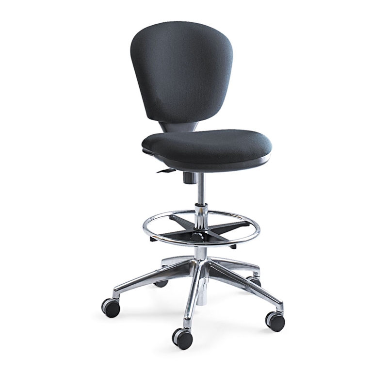 Pemberly Row Extended Height Drafting Chair in Black