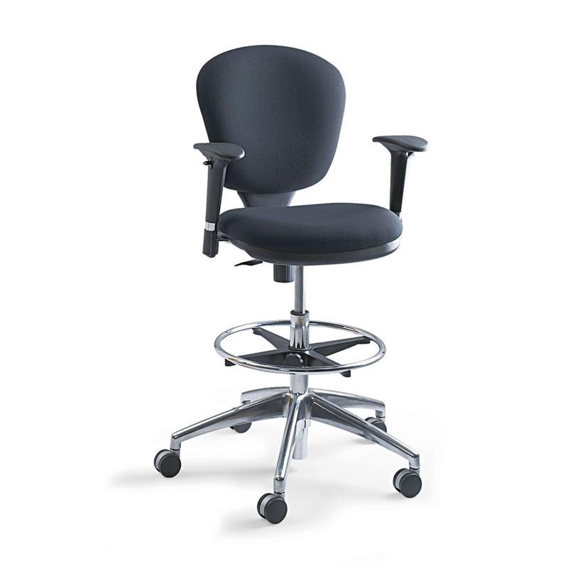 Pemberly Row Extended Height Drafting Chair in Black