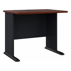 Pemberly Row 36&quot Transitional Engineered Wood Desk in Hansen Cherry/Gray