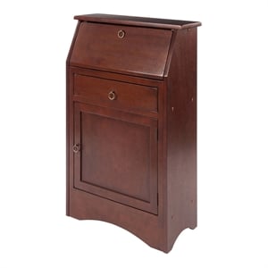 Pemberley Row Solid Wood Antique Walnut Secretary Desk Rectangular 38.58&quotH Unassembled