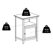 Pemberly Row Transitional Solid Wood End Table with Cabinet in Black