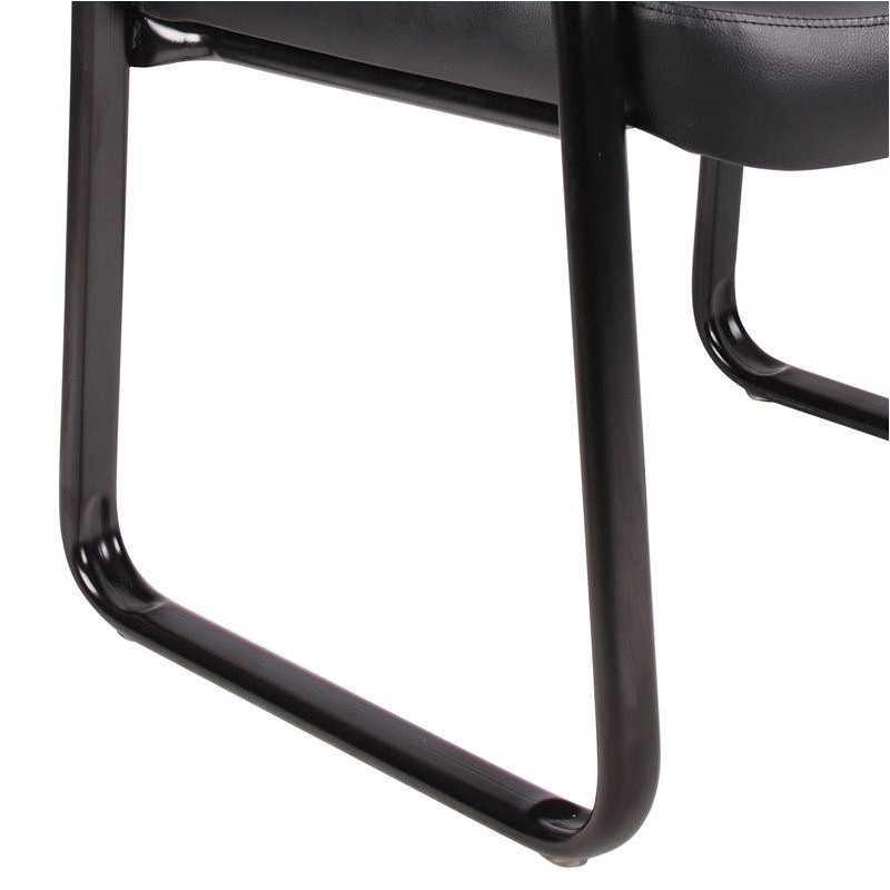 Pemberley Row Leather Black Guest Chair Rectangular 34.5