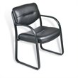 Pemberley Row Leather Black Guest Chair Rectangular 34.5