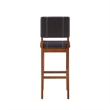 Pemberley Row Faux Leather Deep Brown Bar Stool Rectangular Padded Seat 30.5