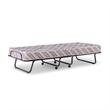 Pemberly Row Contemporary Metal Folding Bed with Memory Foam Mattress in Gray