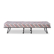 Pemberly Row Contemporary Metal Folding Bed with Memory Foam Mattress in Gray