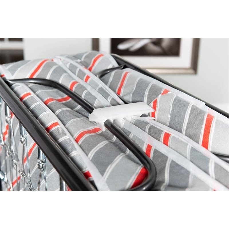 Pemberly Row Contemporary Metal Folding Bed with Memory Foam Mattress in Gray