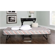Pemberly Row Contemporary Metal Folding Bed with Memory Foam Mattress in Gray
